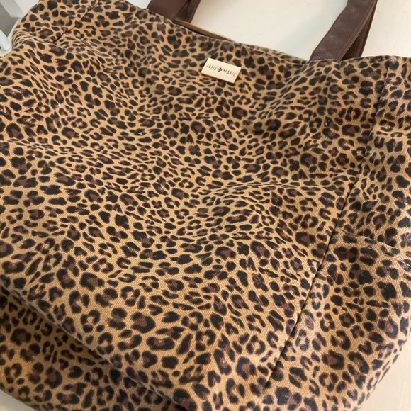 SOLD Leopard Print Canvas Tote - Picture 5 of 5